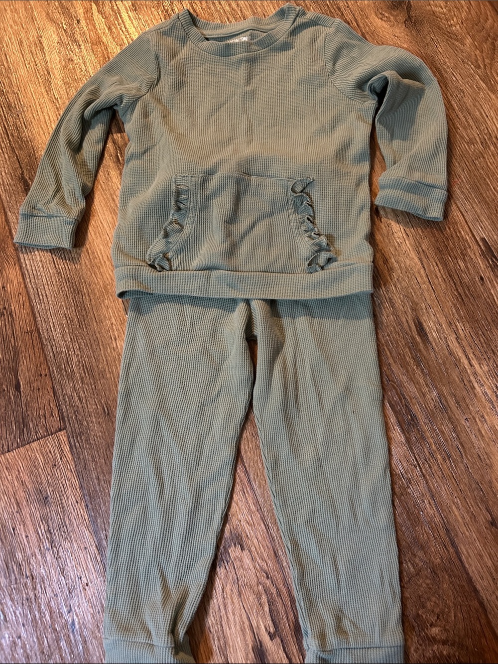Garanimals Olive Green Two-Piece Ribbed Kids Matching Set